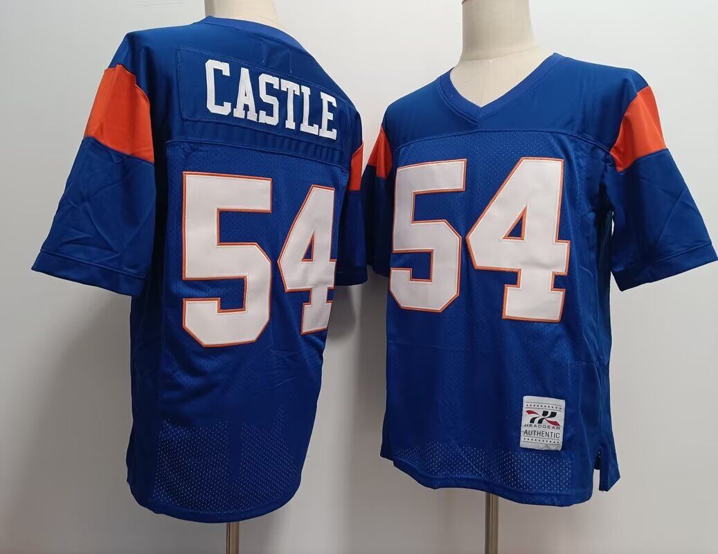 MenThe Blue Mountain State Movie #54 Castle blue 2024 Nike NCAA jersey->customized mlb jersey->Custom Jersey